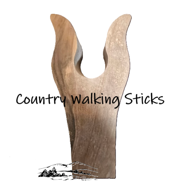 Solid English Walnut Lyre-Shaped Thumb Handle Blank