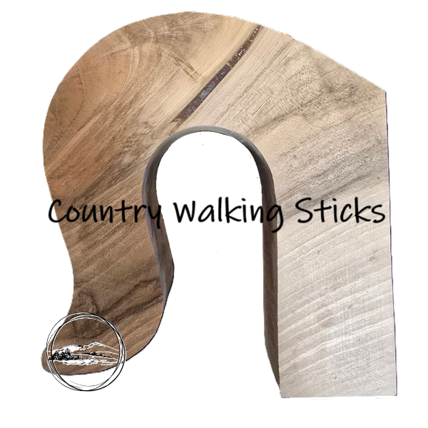 Solid English Walnut Crook Narrow Stick Handle Blank