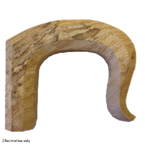 Solid English Ash Crook Wide Stick Handle Blank