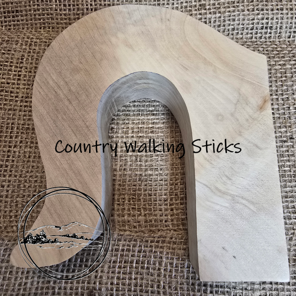 Solid English Hornbeam Crook Narrow Stick Handle Blank