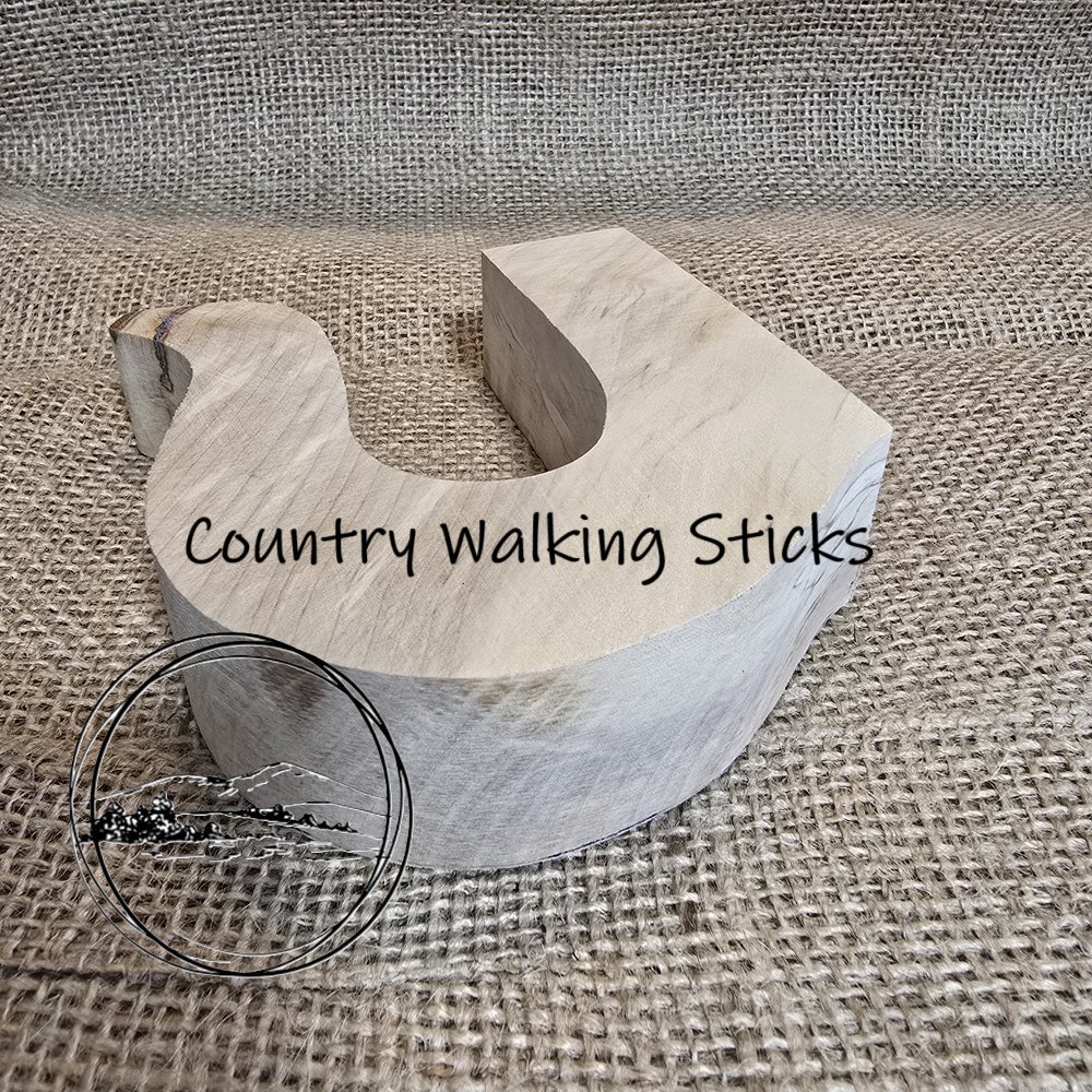 Solid English Hornbeam Crook Narrow Stick Handle Blank