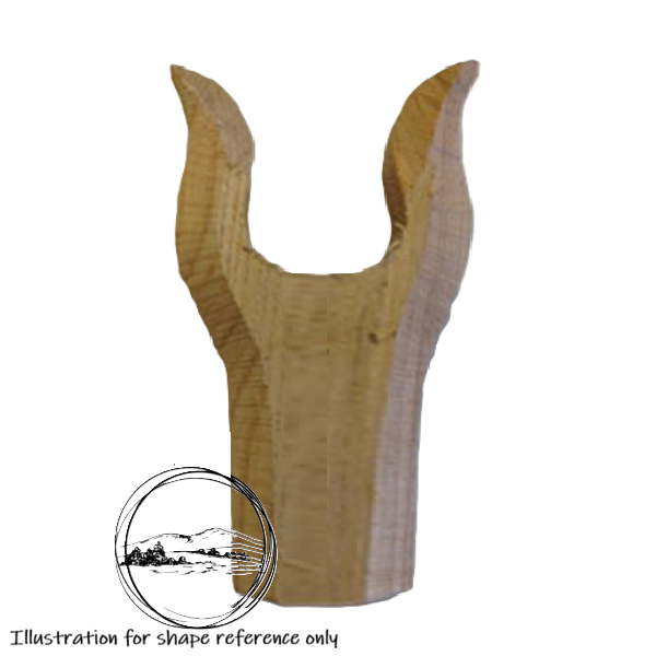 Solid English Alder Lyre-Shaped Thumb Stick Handle Blank