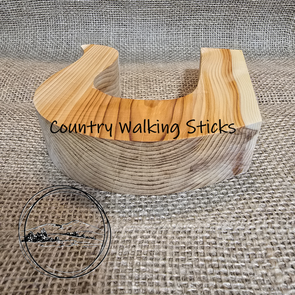 Solid English Yew Crook Stick Handle Blank